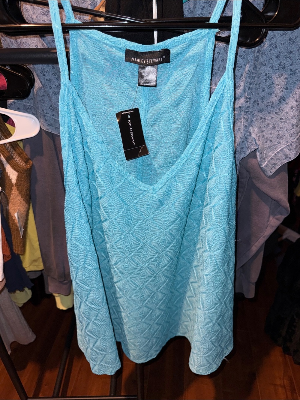 Ashley Stewart Aqua Textured tank-size 10/12